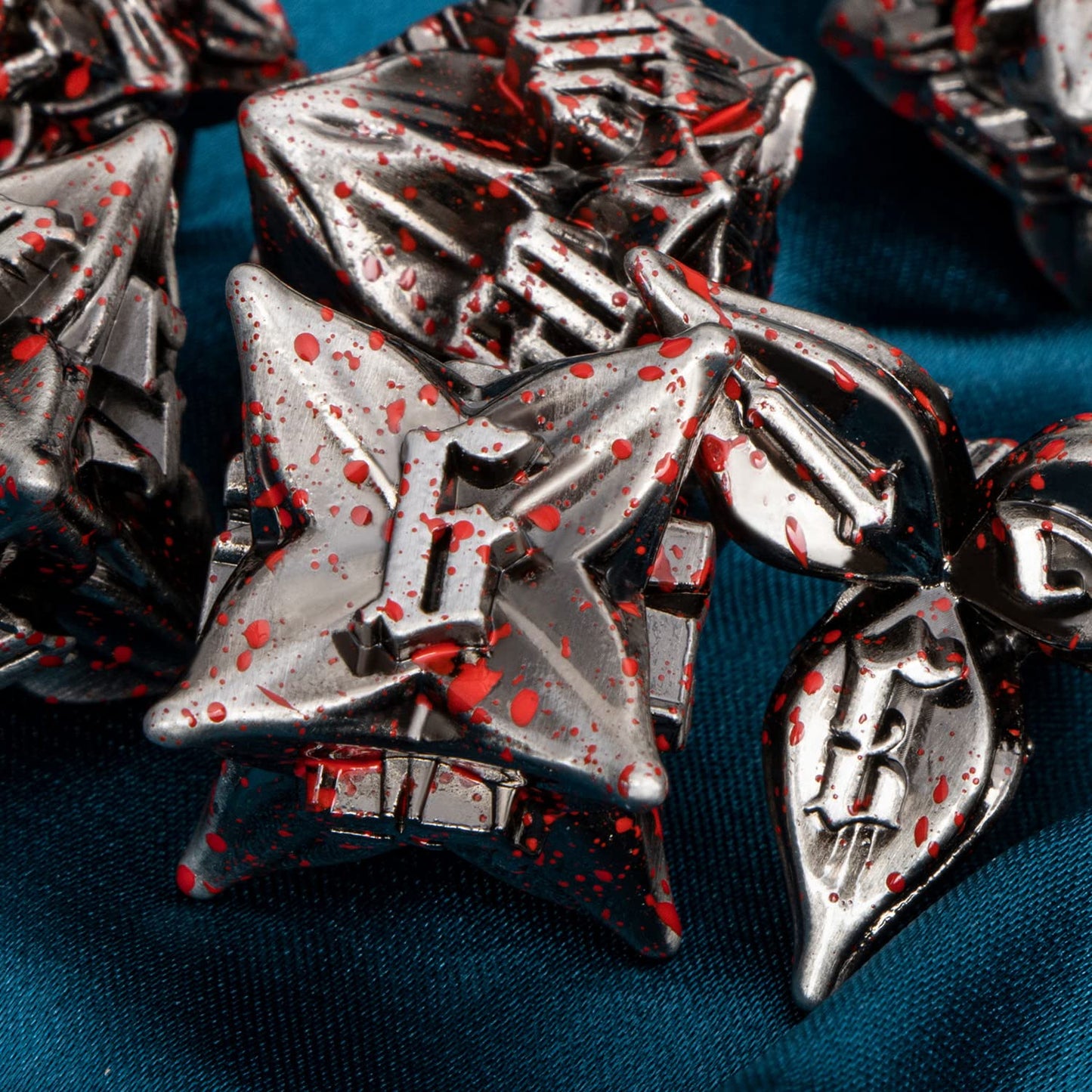 ARUOHHA Dungeons and Dragons Dice DND Metal Dice Set Handmade RPG Role Playing Games Blood Polyhedral Dice 6 Sided D&D Dice Set
