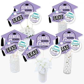Big Dot Of Happiness Dental School Grad - Dentistry And Hygienist Graduation Party Centerpiece Sticks - Table Toppers - Set Of 15