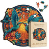 Mandala Hummingbird Wooden Puzzles, Bird Hard Jigsaw Puzzles For Adults, Gradient Flower Wood Puzzle