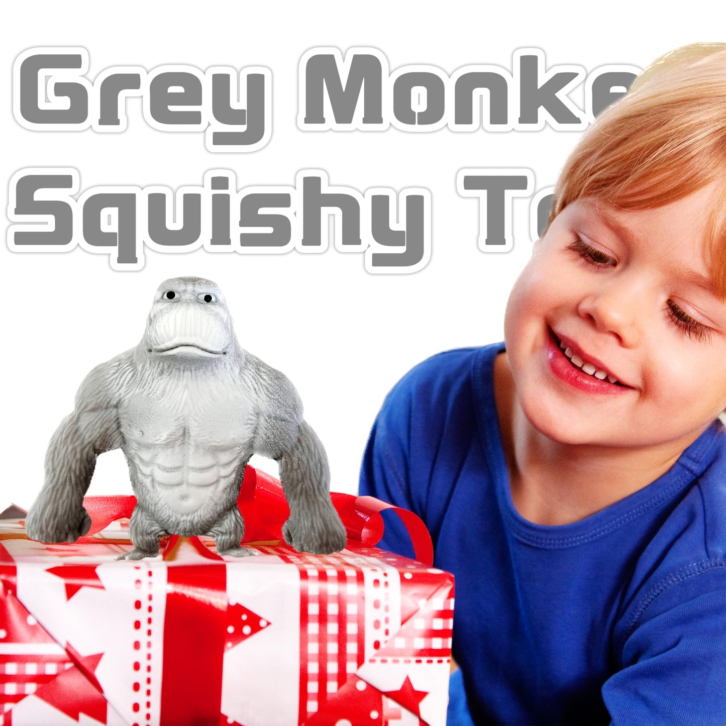 ZTATU Stretchy Monkey Toy - Grey Squishy Stress Relief for Autism - Small TPR Splat Gorilla Party Favor