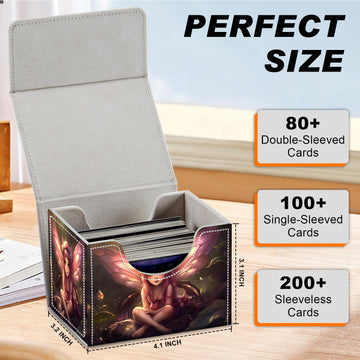 DEGDFSGR for TCG MTG Card Game Storage Box Organizer Trading Card Case Commander Deck Box Magnetic Closure Creative Pattern Up t