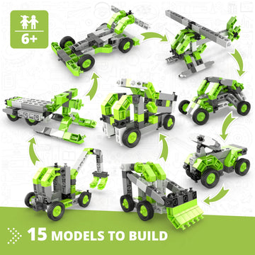 Engino- Creative Builder Stem Toys, 15 Multimodel Set, Educational Toys For Kids 6+, Engineering Kit, Stem Building Toys, Gift F