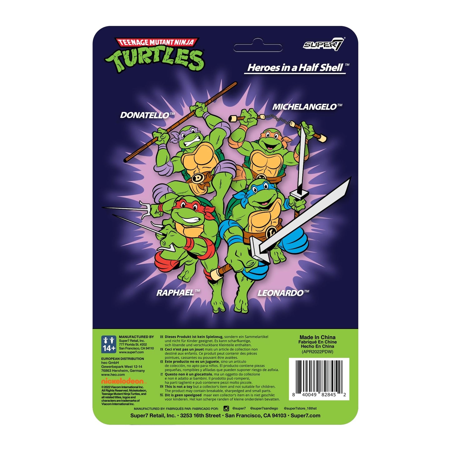 Super7 Teenage Mutant Ninja Turtles Raphael - 3.75' Tmnt Action Figure With Accessories Classic Cartoon Collectibles And Retro Toys