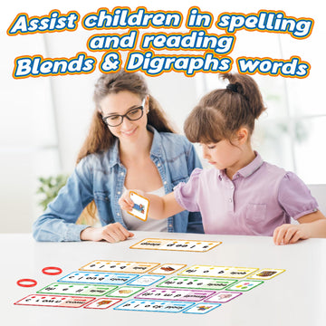 Kasfalci Blends & Digraphs Cards,Phonics Games,Speech Therapy Toys For Toddlers Kids,Learn To Read,Spelling Reading Learning Sig