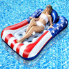 71x50 Large Tanning Pool Float with Headrest Patriotic Inflatable Pool Floats mature-themed American Flag Giant Cooling Water Hck Tanning Pool Rafts Floatie for 4th of July Pool Party Lake Outdoor