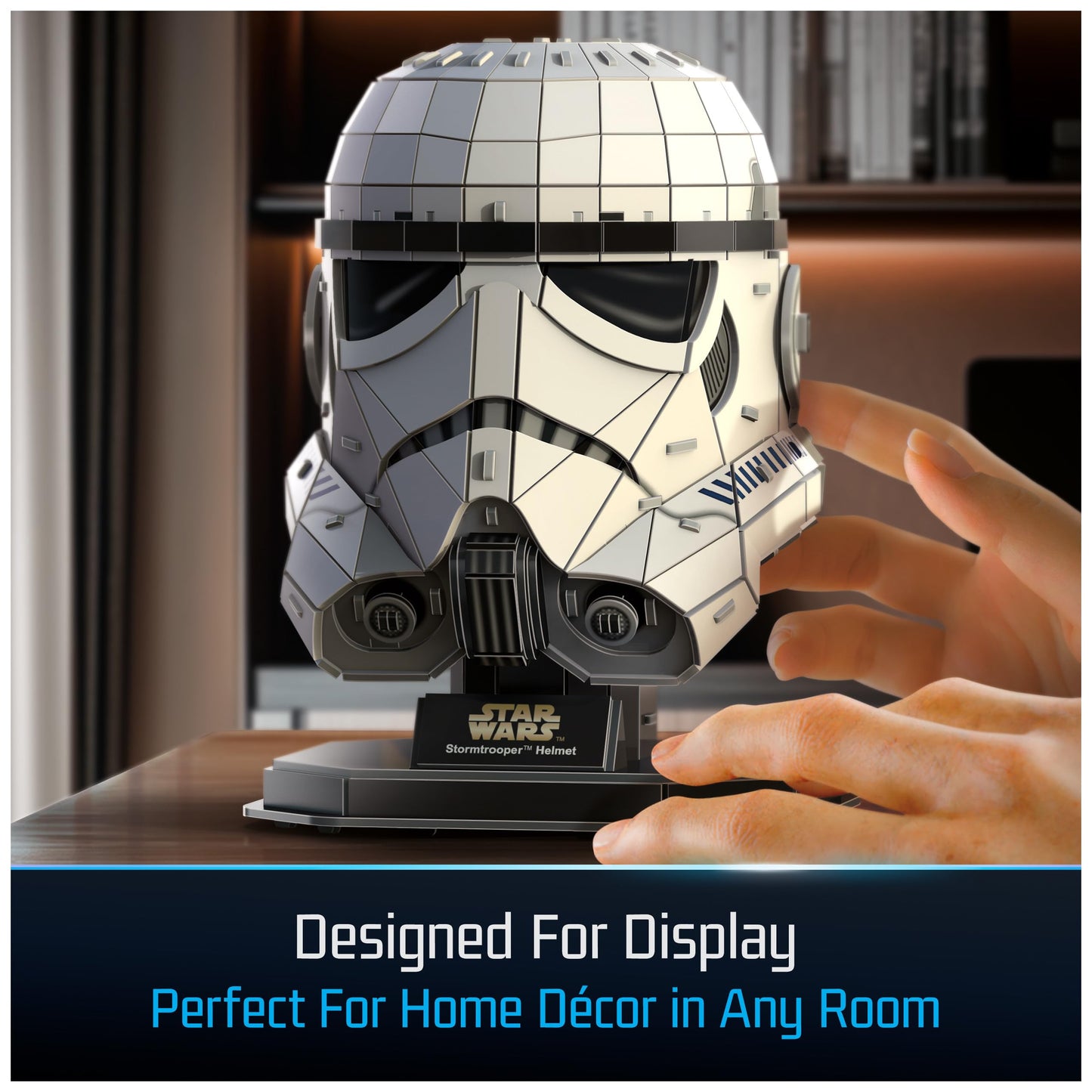 4D Build Star Wars Stormtrooper Helmet 3D Model Kit with Stand Star Wars Collectibles & Desk D?cor mature-themed Puzzles Building Toys 3D Puzzles for mature-themeds & Teens 121 Pieces for Ages 12 & Up
