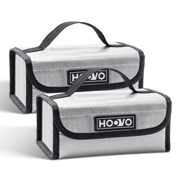 HOOVO Lipo Battery Bag, Fireproof Explosionproof Lipo Battery Storage Protector Guard Safe Bag for DJI Battery/RC Battery - 2 Pa