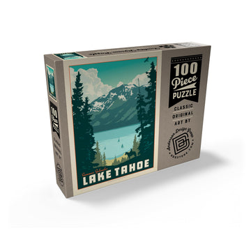 MyPuzzle Lake Tahoe: Tahoe Summer Vintage Poster - enhanced 100 Piece Jigsaw Puzzle for mature-themeds