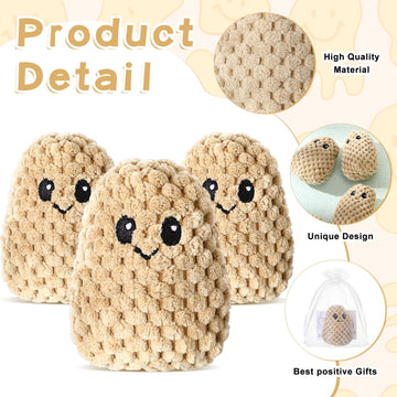 Roundfunny 12 Sets Positive Knitted Potato Toys Emotional Cute Potato Crochet Gifts Positive Cards Bags Inspirational End Of Sch