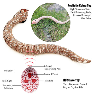 Tipmant Realistic Remote Control Snake Rc Animal Toy Crawling Electric Electronic Battery Powered Honored For Kids Cat Halloween
