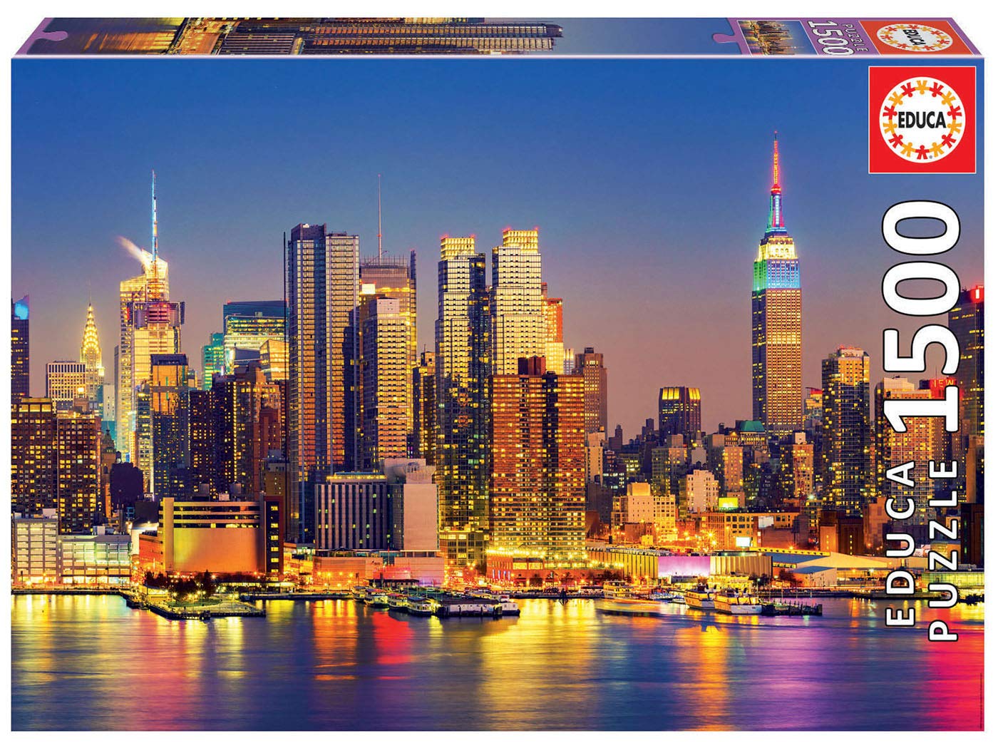 Educa 18466 1,500 Pieces, Manhattan By Night, Puzzle, Multicoloured, One Size
