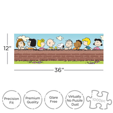 AQUARIUS Peanuts Puzzle - 1000 Piece Jigsaw - Glare Free - 12x36 Inches - Multicolor - Model 73056