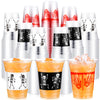 Sliner Halloween Party Plastic Cups 12 oz Halloween Disposable Cups Blood Splattered Skeleton Printed Design Halloween Cups for