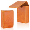Buweeo Tarot Card Case/Holder, Single Deck PU Leather Card Holder for Most Standard Size Tarot Cards or Playing Cards, Brown