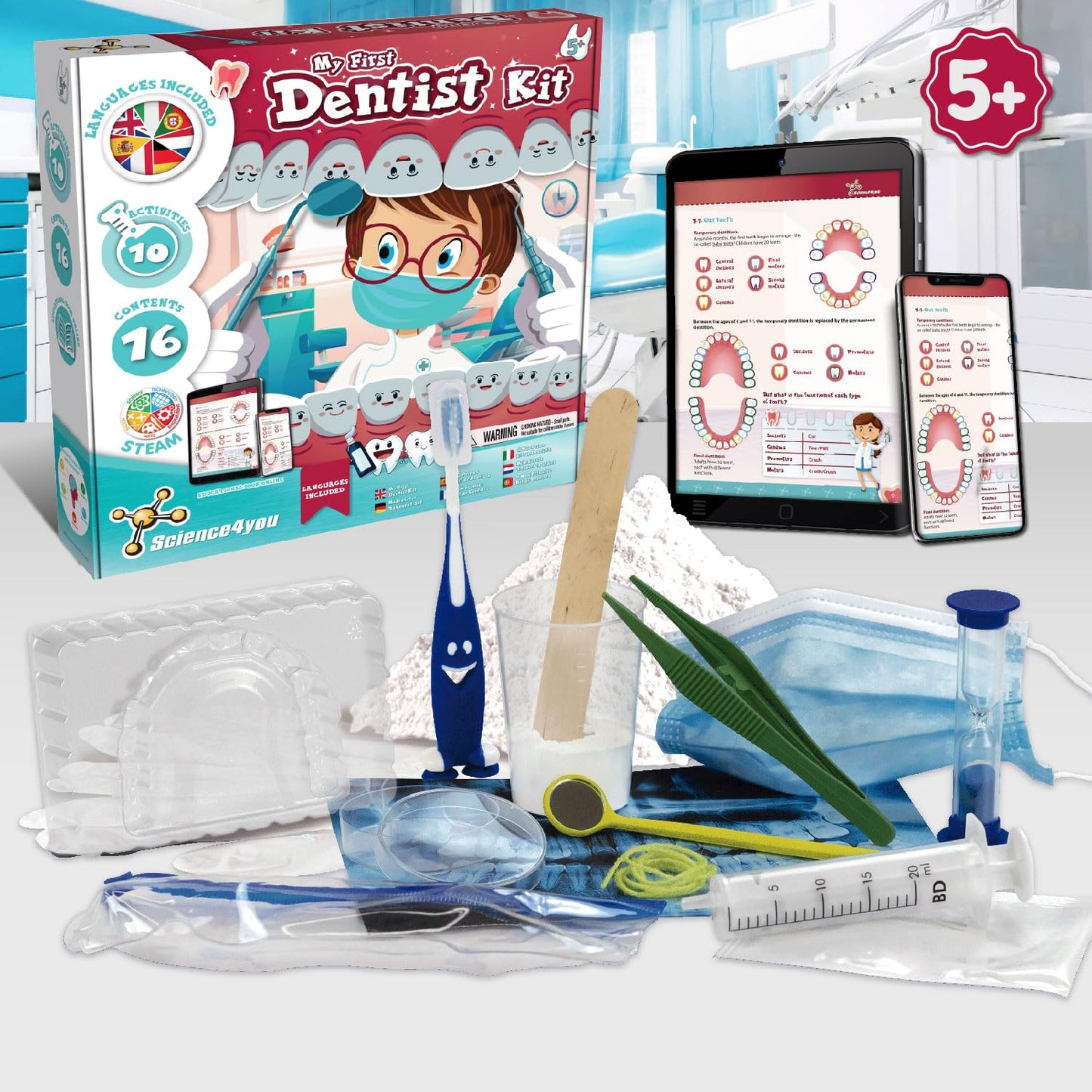 Science4you Dentist Kit for Kids - Dentist Toys for Kids + Doctors Kit with 10 Activities, Doctor Set with Dentist Games for Chi