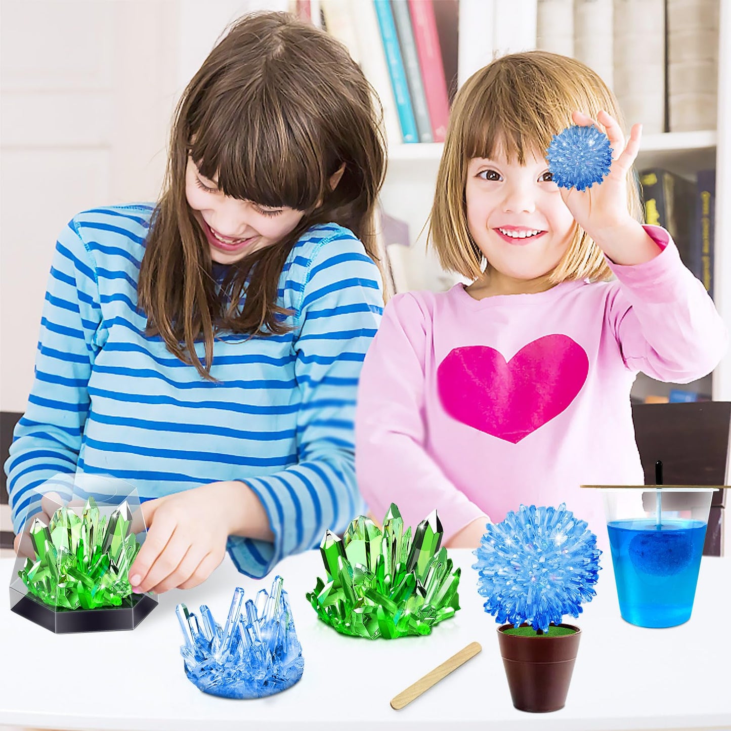 Unglinga Crystal Growing Experiment Science Kits For Kids, S.T.E.M Projects Learning Educational Toys Gifts Idea For Boys Girls, Grow 5 Vibrant Crystals Making Kit