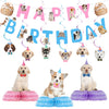 16 Pcs Dog Birthday Party Supplies, Dog Party Decorations, 6 Dog Hanging Cutouts, 6 Hanging Swirl Decorations And 3 Birthday Hon