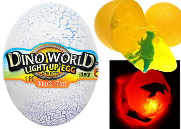 Ja-Ru Slime Dinosaur Eggs With Lights - Assorted 4 Eggs - Includes Surprise Dinosaur, Neon Slime, Flashing Lights - Easter Toys