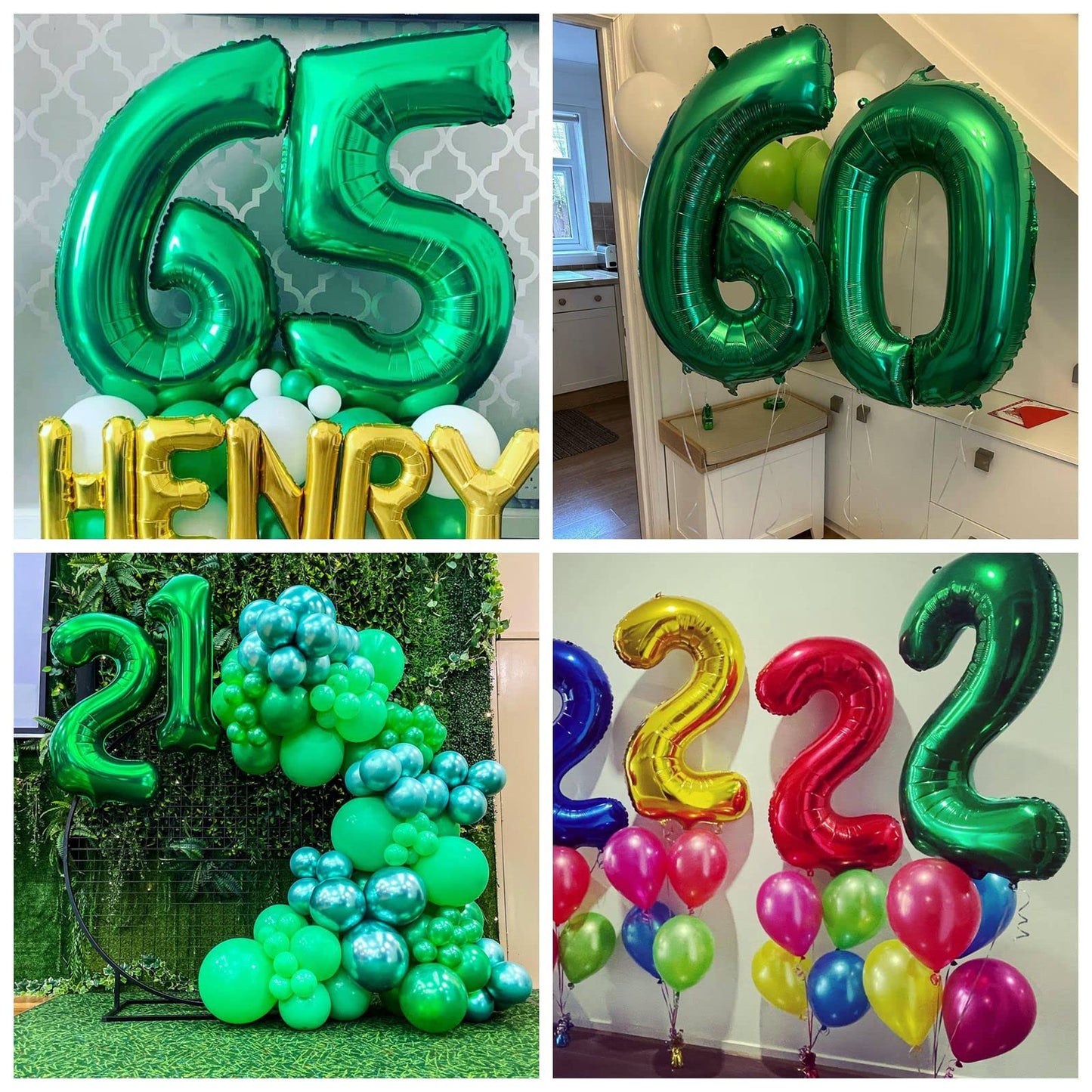 Number 21 Dark Green Balloons 40 Inch Giant Green 12 Numer Foil Helium Balloons For 12Th Green Birthday Party Supplies 21St Anni