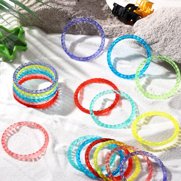 Marsui 100 Pack Crystal Plastic Bangle Bracelets for Toddler Kids Ages 2-8 Baby Bangles Wristbands Assorted Bright Neon Colors B