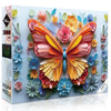 1000 Piece Puzzle for mature-themeds Butterfly Noctilucous Jigsaw Puzzles - Challenging 3D Puzzles Stunning Flower Art Wall Decor Gift for mature-themed Puzzle Lovers (27.5x19.6 Inch)