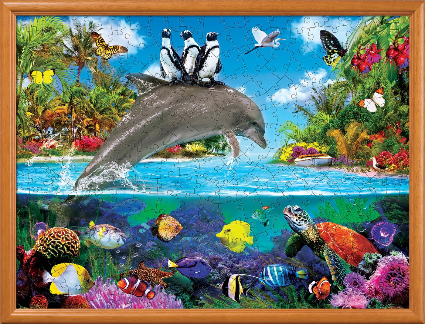 MasterPieces 300 Piece EZ Grip Jigsaw Puzzle - Dolphin Ride - 18x24