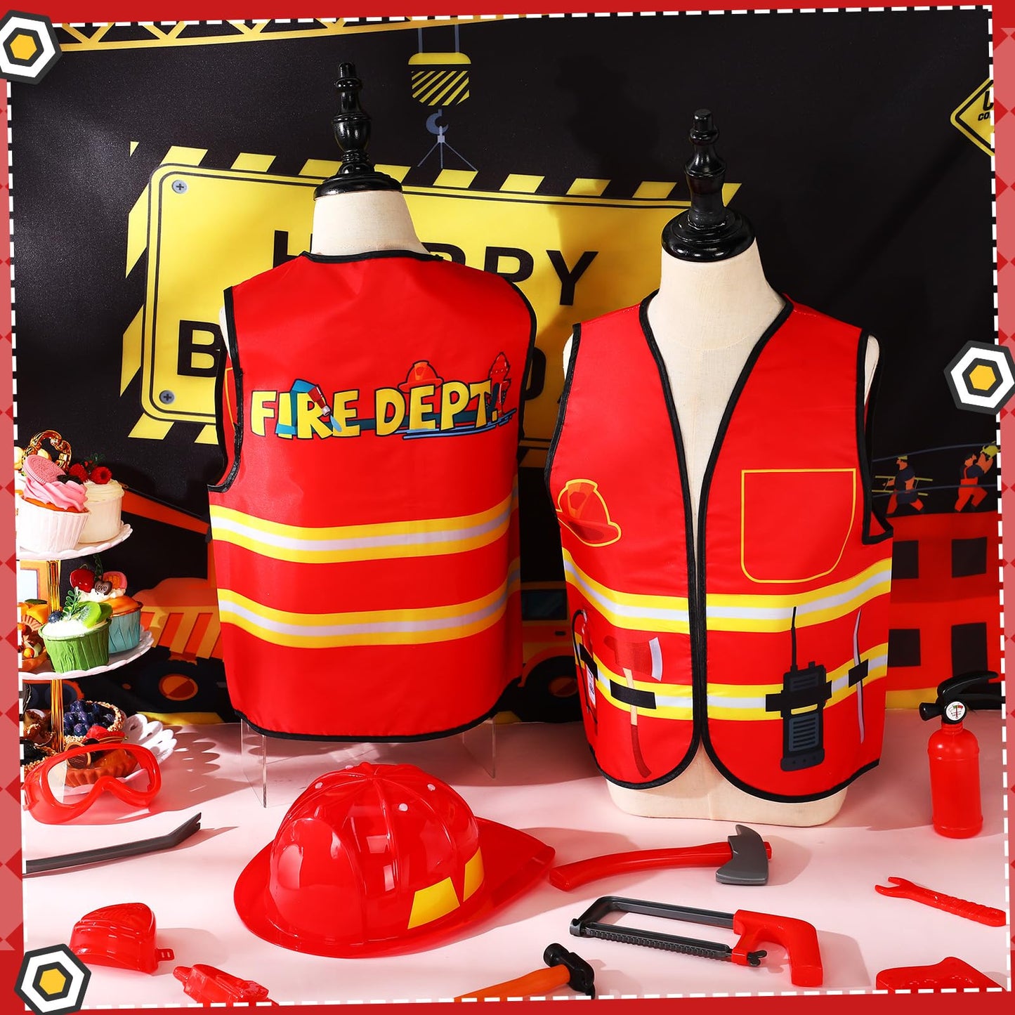 Panitay 12 Pcs Kids Community Helper Dress Up Vest, Boy & Girl Career Cosplay Party Costume For Toddlers Occupation Role Play(Fi