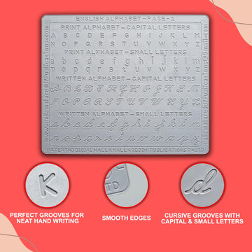 AKSHARABHYAS English Alphabet Slate With All Letters In Groves For 3+ Children To Read & Trace With Pencil For Strong Foundation