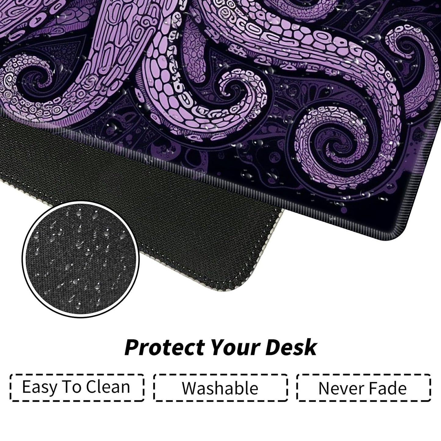 Purple Octopus For Mtg & Tcg Playmat,Bfdhgqzc 24'' X 14'' Game Mat For Mtg/Rpg/Ccg Trading Card Game Playmats Table Mat Perfect