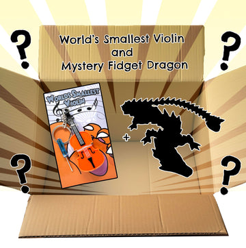 MunnyGrubbers - Mystery Fidget Dragon & Original World's Smallest Violin Toy Keychain With Playable Sad Music - Mini Tiny Violin Keychain with Sound - Novelty Gift Toys