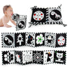 Cawgug Black And White High Contrast Soft Book For Babies 0-12 Months - Early Education Infant Tummy Time And Sensory Toys, Mont