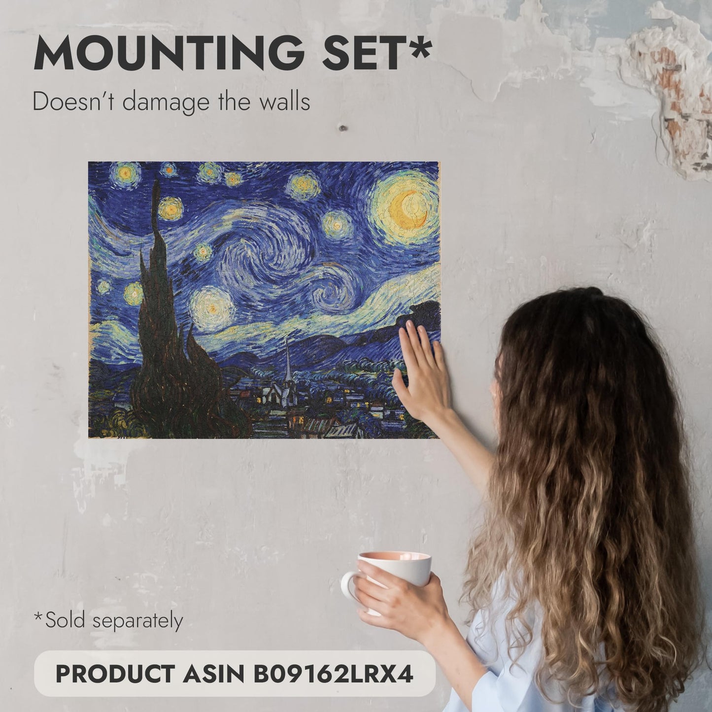 Unidragon Wooden Jigsaw Puzzle Art Collection - Starry Night Van Gogh, 1000 Pcs, 17.40'' ?22, Beautiful Gift Package, Unique Sha