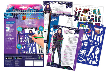 Make It Real - Disney Descendants 3 Sketchbook. Fashion Design Drawing and Coloring Book for Girls. Includes Evie and Descendant