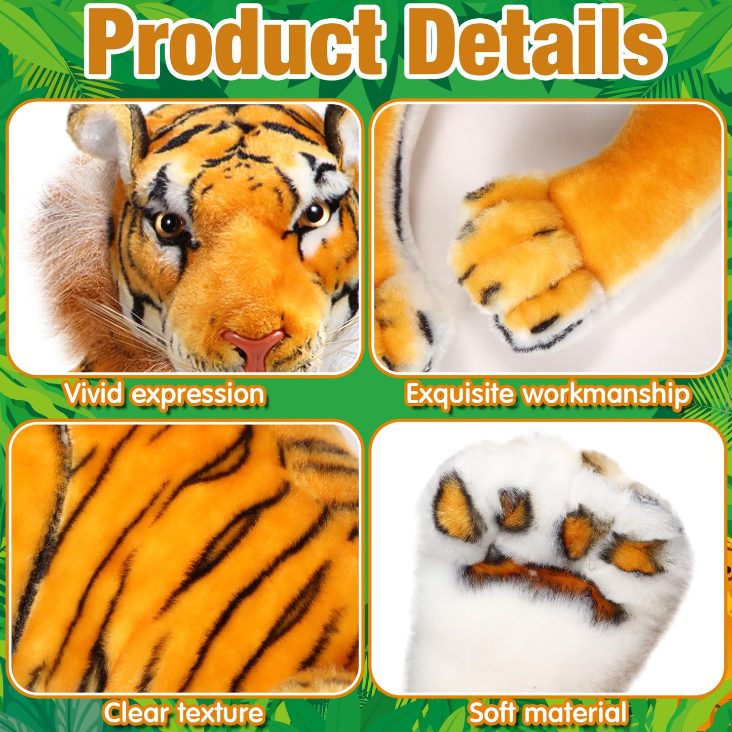 Syhood 27 Inch Large Tiger Stuffed Animal Tiger Plush Giant Tiger Toy, Suitable For Birthday Gifts