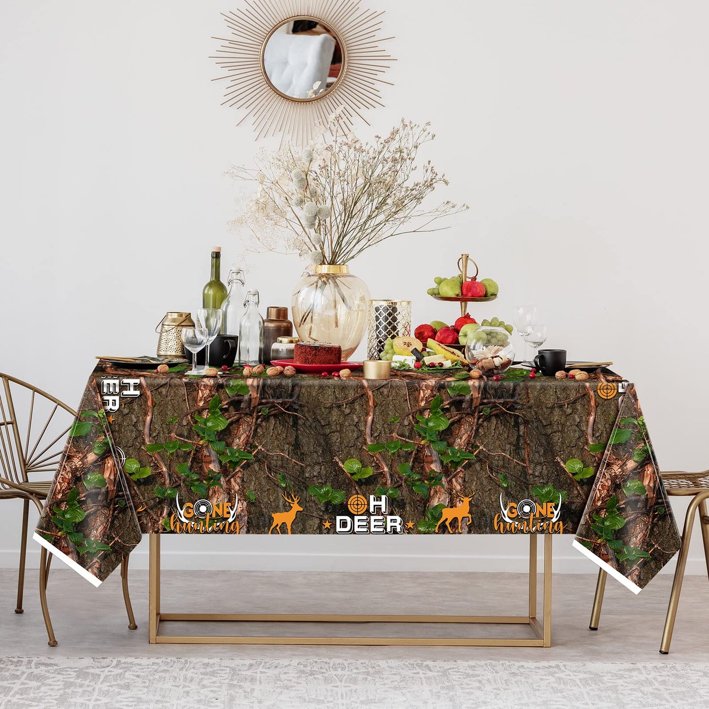 Containlol Camo Table Cloth Plastic Hunting Birthday Party Decorations Camo Hunting Tablecloths Decorations Woodland Table Cover