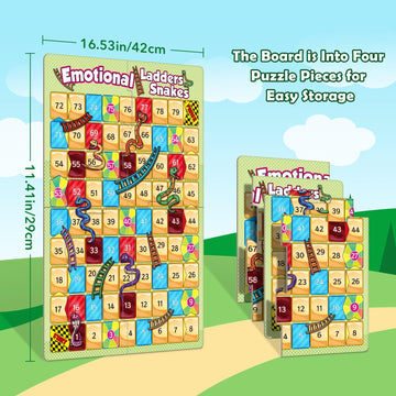Broytain Emotional Board Games for Kids - Snakes & Ladders - Paper - Social Skills & Learning Toy for Toddlers & Family Games