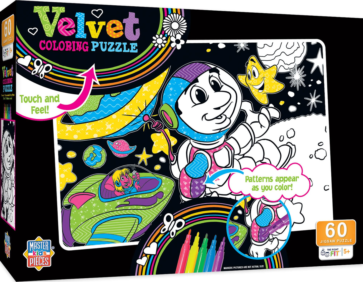 Space Astronauts Velvet Coloring 60Pc
