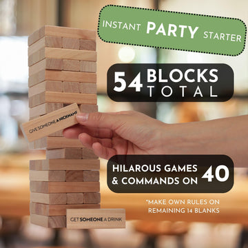 mature-themed Drinking Game - 54 Blocks with Hilarious Commands and Games on 40 of Them | Perfect Pregame Entertaining Party Starter Game | Funny Gift