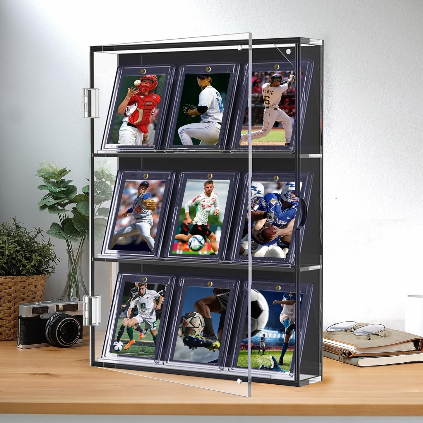 ToBeAce 130pt Magnetic Card Holders 15ct One Card Touch Holder for Trading Cards Baseball Card Protectors Hard Plastic Magnetic Thick Card Display Case for Sports Cards Game Cards