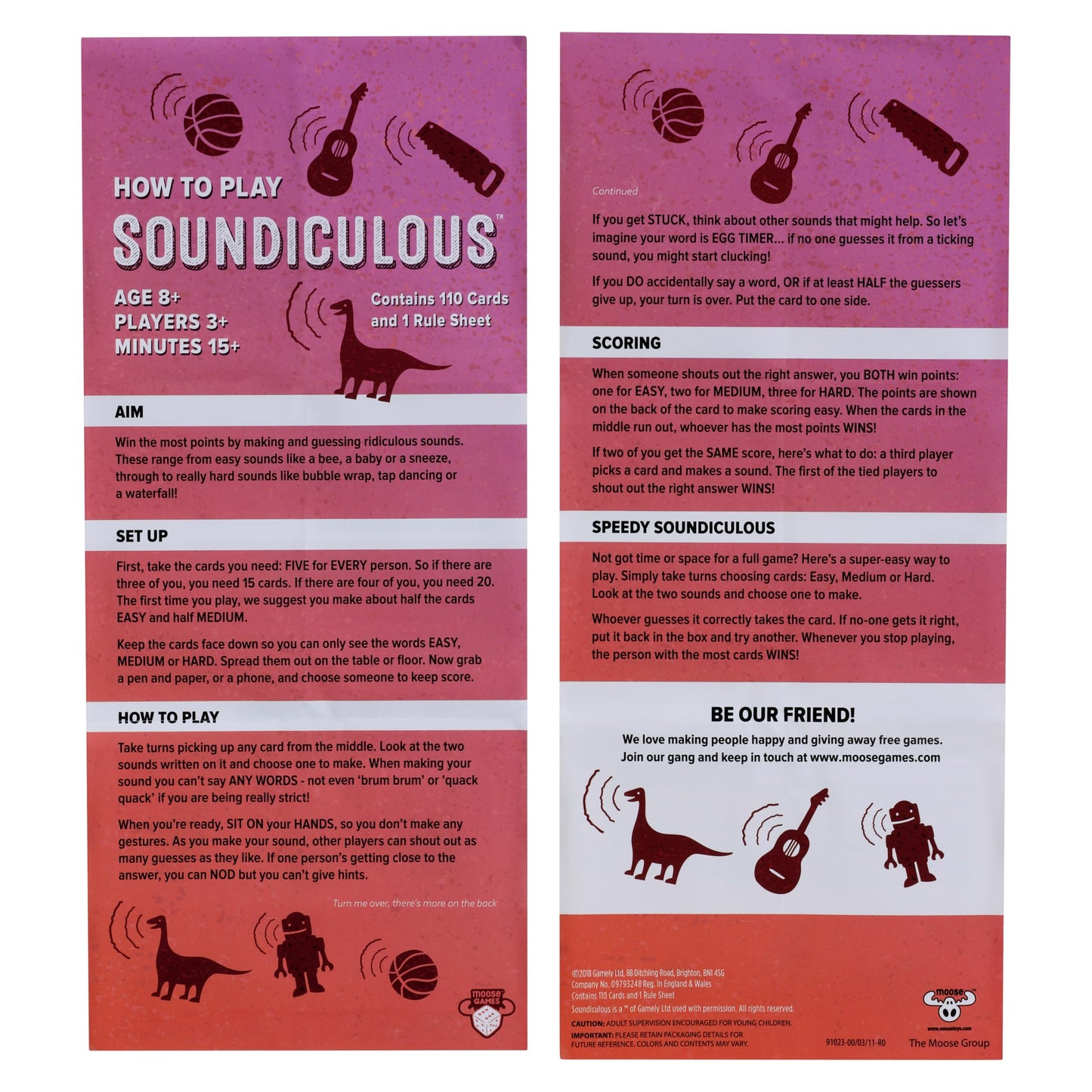 Soundiculous - Moose Games: The Hilarious Pocketsize Party Game Of Ridiculous Sounds That Gets The Whole Family Laughing