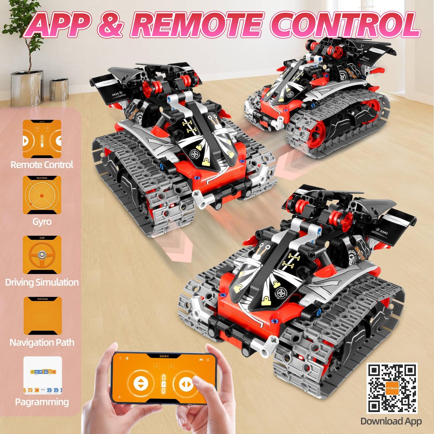 Mojino Stem Robot Building Kit For Boys 6-12, App & Remote Control Rc Toy For Kids Science Learningdiy Educational Gift Set For