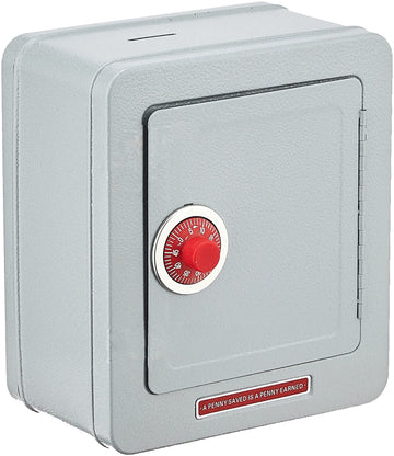 Schylling Classic 9" Steel Safe Bank with Alarm - Retro Treasure Box, Alloy Steel, Multi Color, Model NSSA, Ages 5-10