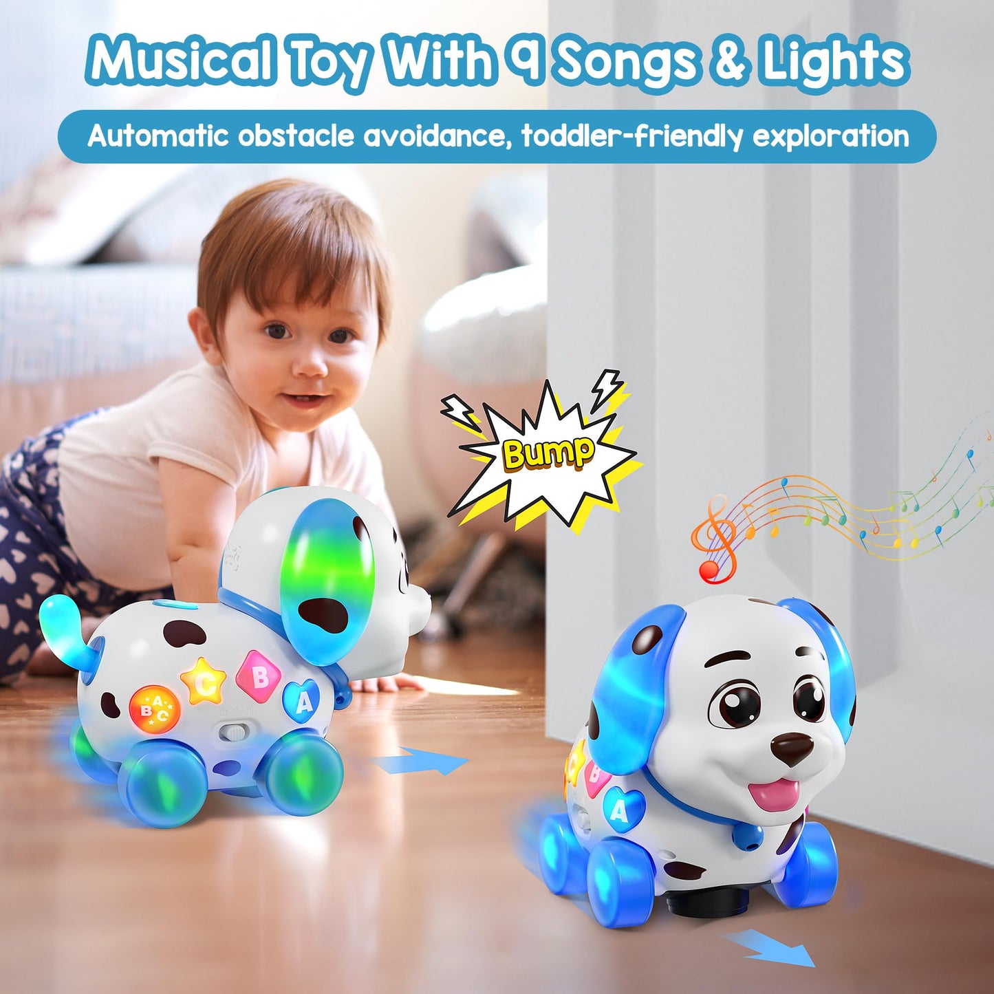 Musical Toy For 1 Year Old Boy Girl, Baby Toys 6-12-18 Months, Puppy Toddler Learning Toy For 1 Year Old Girl Gift, Bilingual Ed