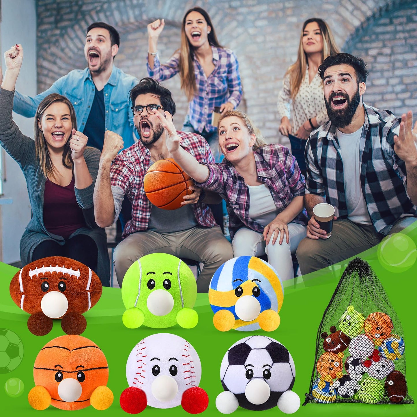 HyDren 6 Pcs Sports Party Favors Mini Stress Balls for mature-themed Kids 3.15 Inch Plush Baseball Sensory Squeeze Basketball Soccer Football Toy Gift for Stress Anxiety Relief Themed Birthday Party Favor