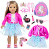 ZNTWEI 18 Inch Doll Clothes Set with Makeup Accessories - Nylon, Model ZTW06, Includes Backpack, Sunglasses, Phone, and More