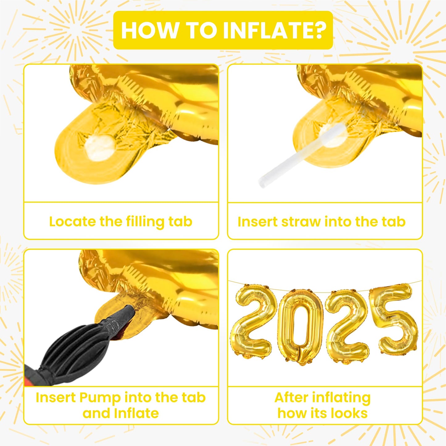Katchon, Gold 2024 Balloon Numbers - 16 Inch | 2024 Balloons Gold For Happy New Years Decorations 2024 | Gold New Years Balloons | 2024 Gold Foil Number Balloons For New Years Eve Party Supplies 2024