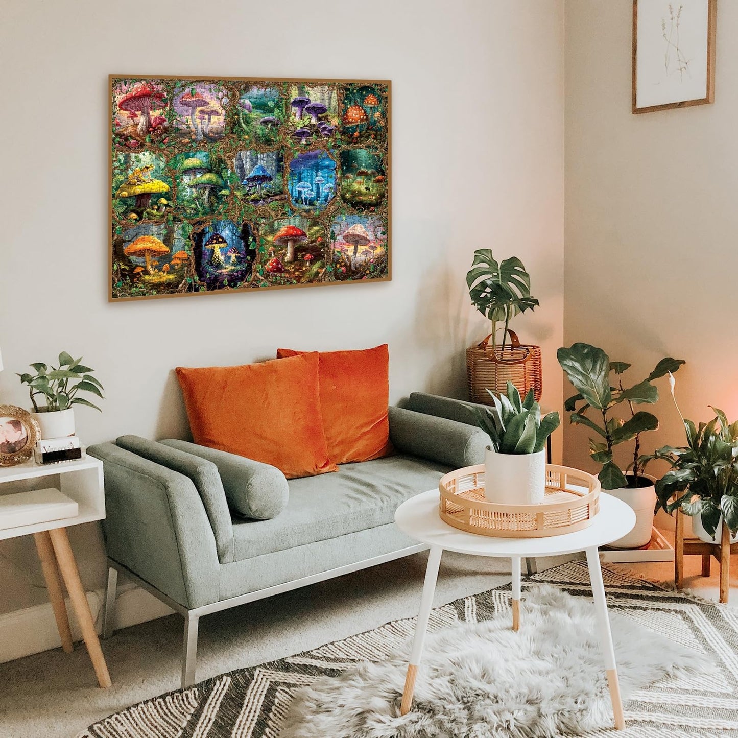 Colorful Mushroom Puzzle for mature-themed 1000 Piece Mushroom Art Puzzle for mature-themeds Painting Fungi Jigsaw Puzzles 1000 Pieces for mature-themed