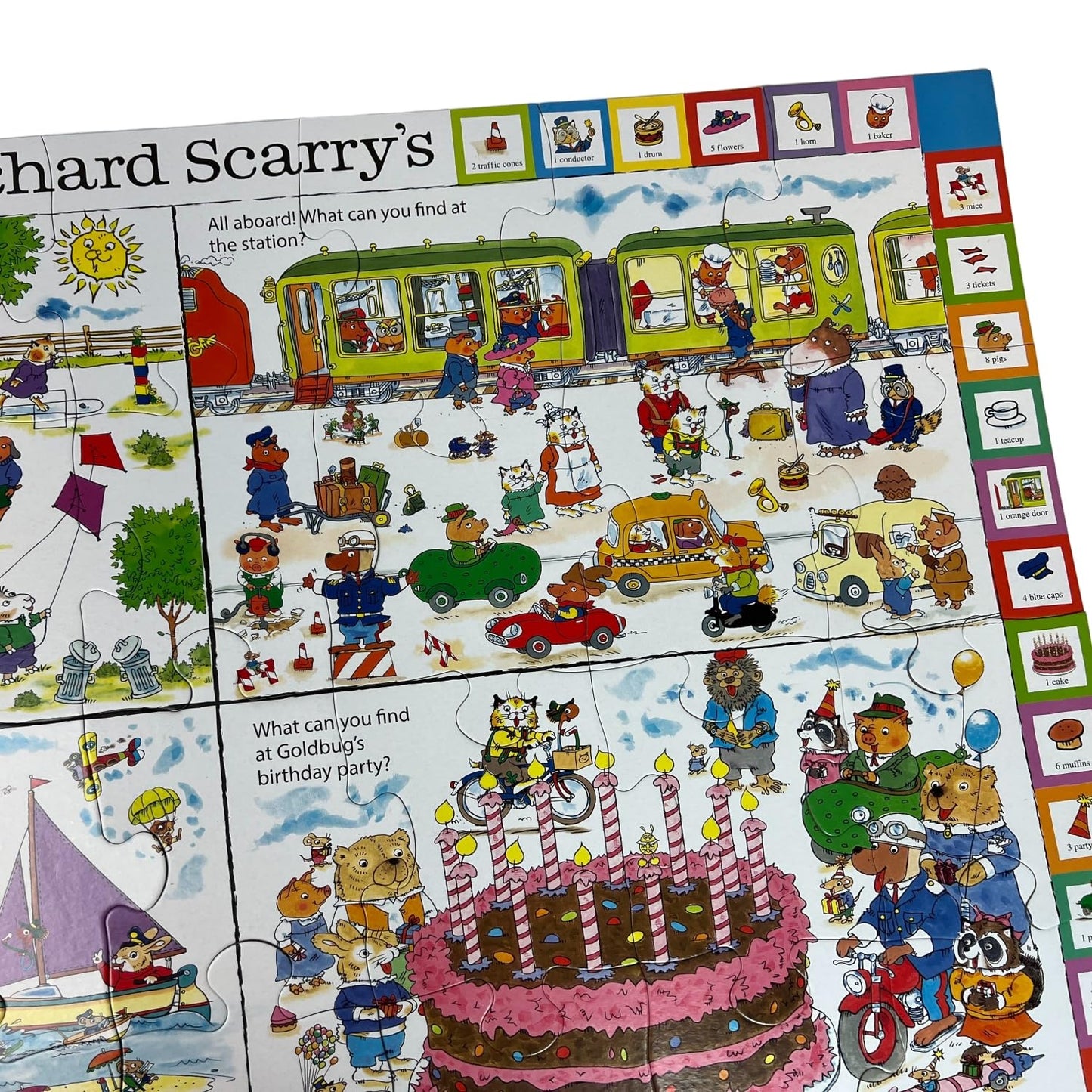 Richard Scarry Busytown Seek And Find Giant Floor Puzzle, Learn By Finding Hidden Items From Four Classic Scenes From Richard Sc