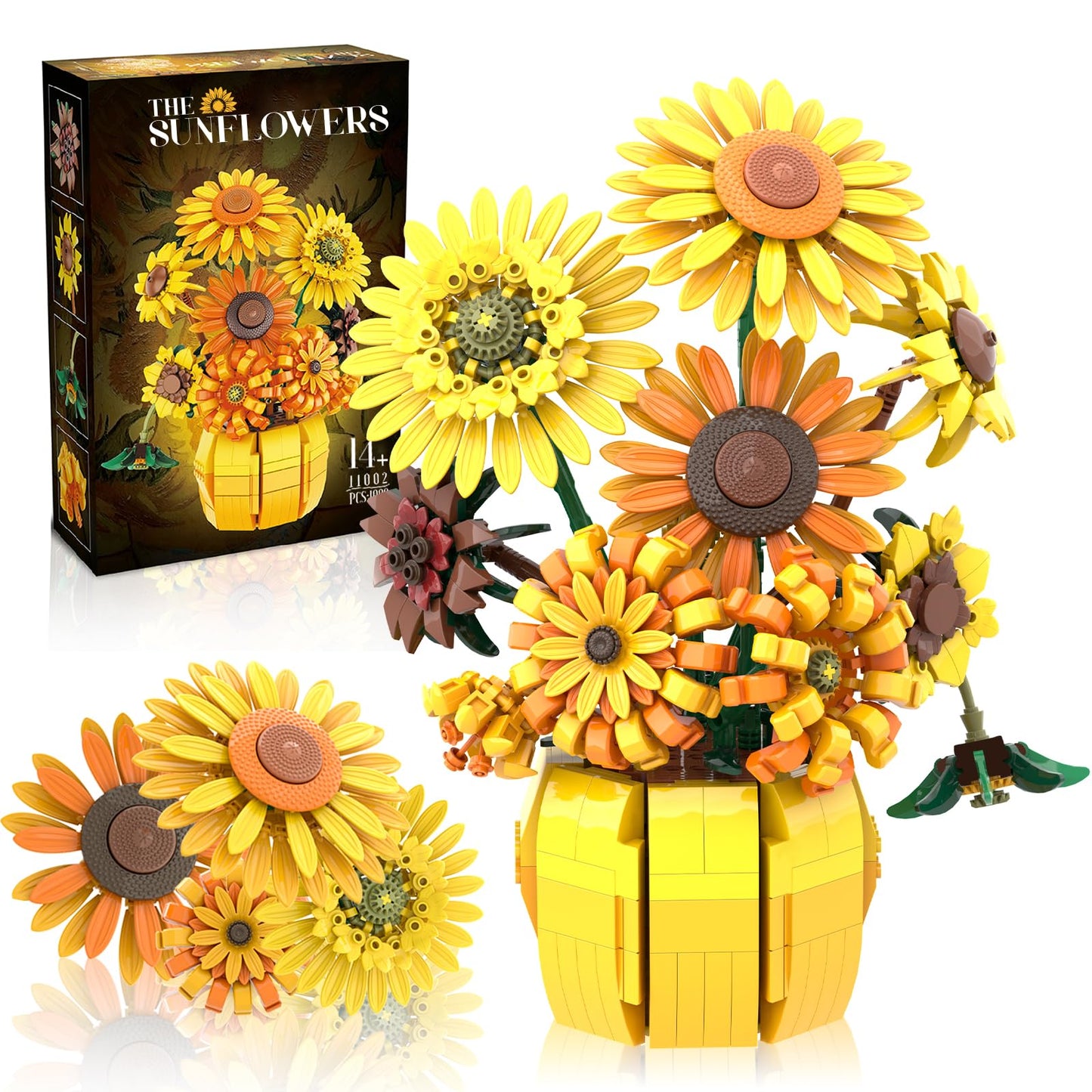 Flowers Building Set For Adult, Icons Sunflowers Pot Kits Compatible With Lego Flowers, Artificial Flowers Botanical Collection,