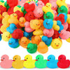 Syhood 120 Pcs Glitter Rubber Ducks 2'' Colorful Rubber Duckies Fidget Toy Small Assorted Ducky For Bath Birthday Gifts Stress R